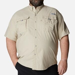 Columbia PFG Tan Short Sleeve Button Up Shirt Size 4X Bahama II Fishing Outdoors